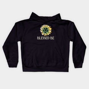 Blessed be Pagan wicca pentagram Kids Hoodie